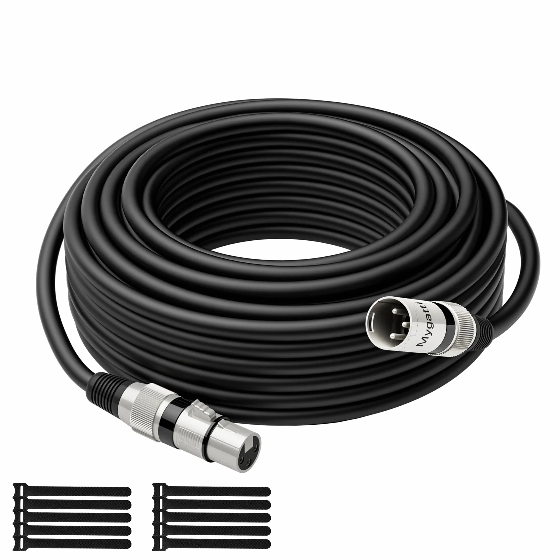 Câble Microphone XLR 20 Mètres Mâle vers Femelle, DMX Blindé 3 Broches, Suppression EMI RFI