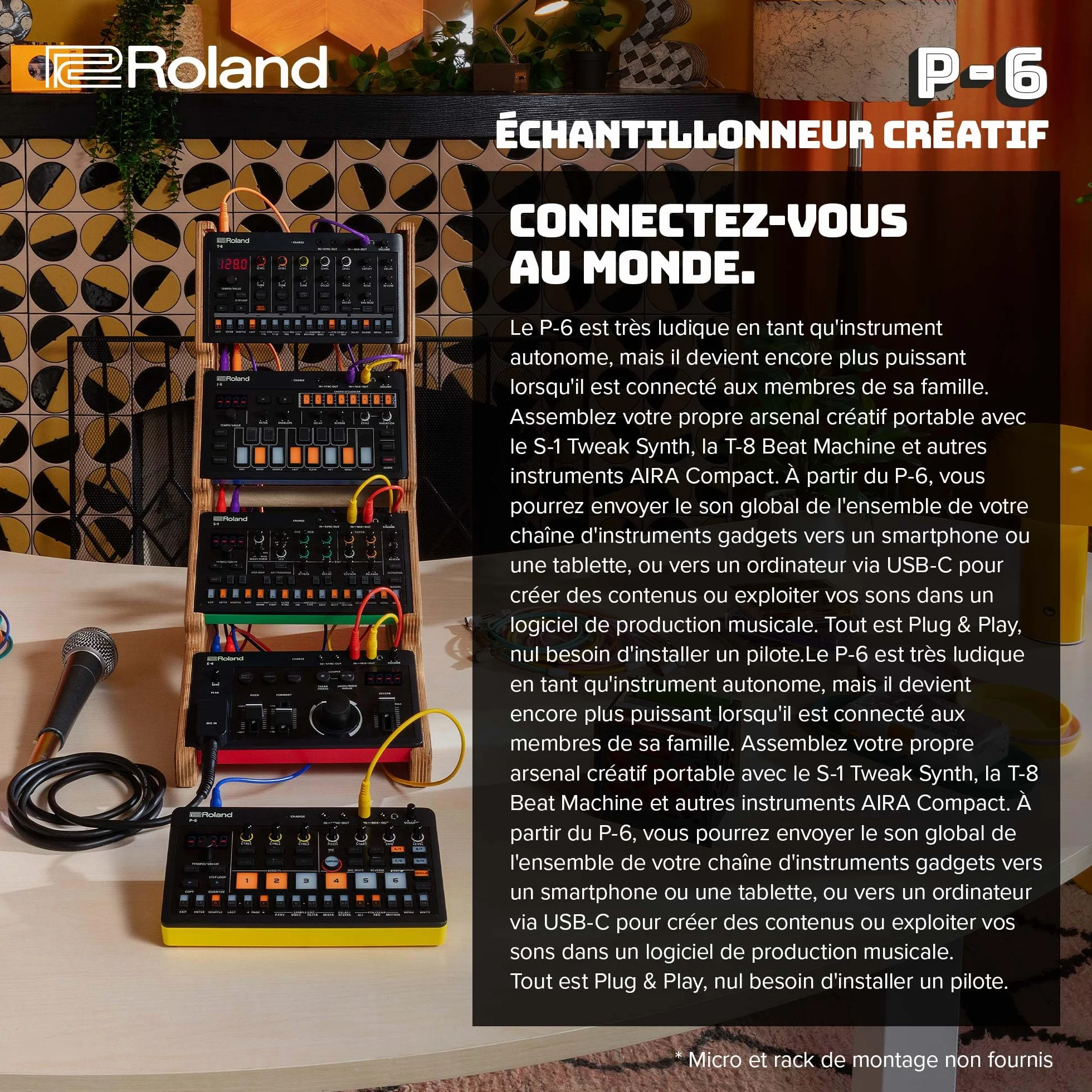 Roland P-6 Creative Sampler AIRA Compact Séquenceur Granulaire USB-C