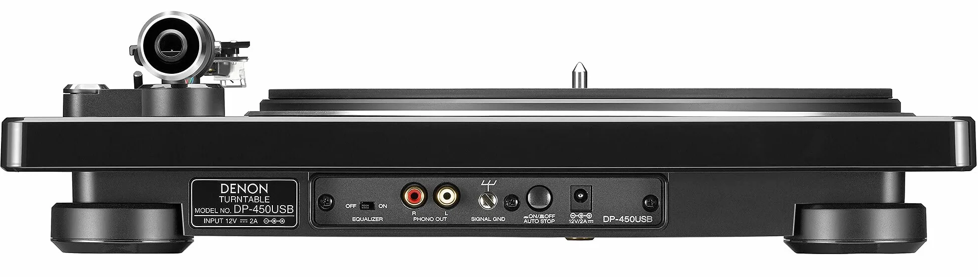 Denon DP-450USB Platine Hi-Fi USB avec Pré-Amplificateur Phono, Entraînement par Courroie, Enregistrement MP3/WAV Noir