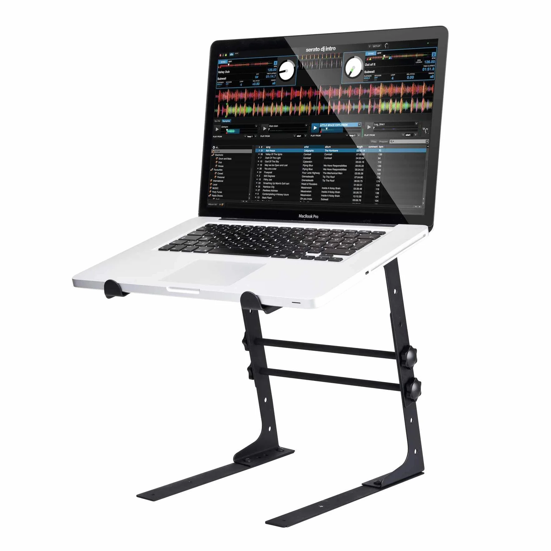 Reloop Laptop Stand V.2 pour ordinateurs portables jusqu'à 17" antidérapant résistant aux vibrations noir