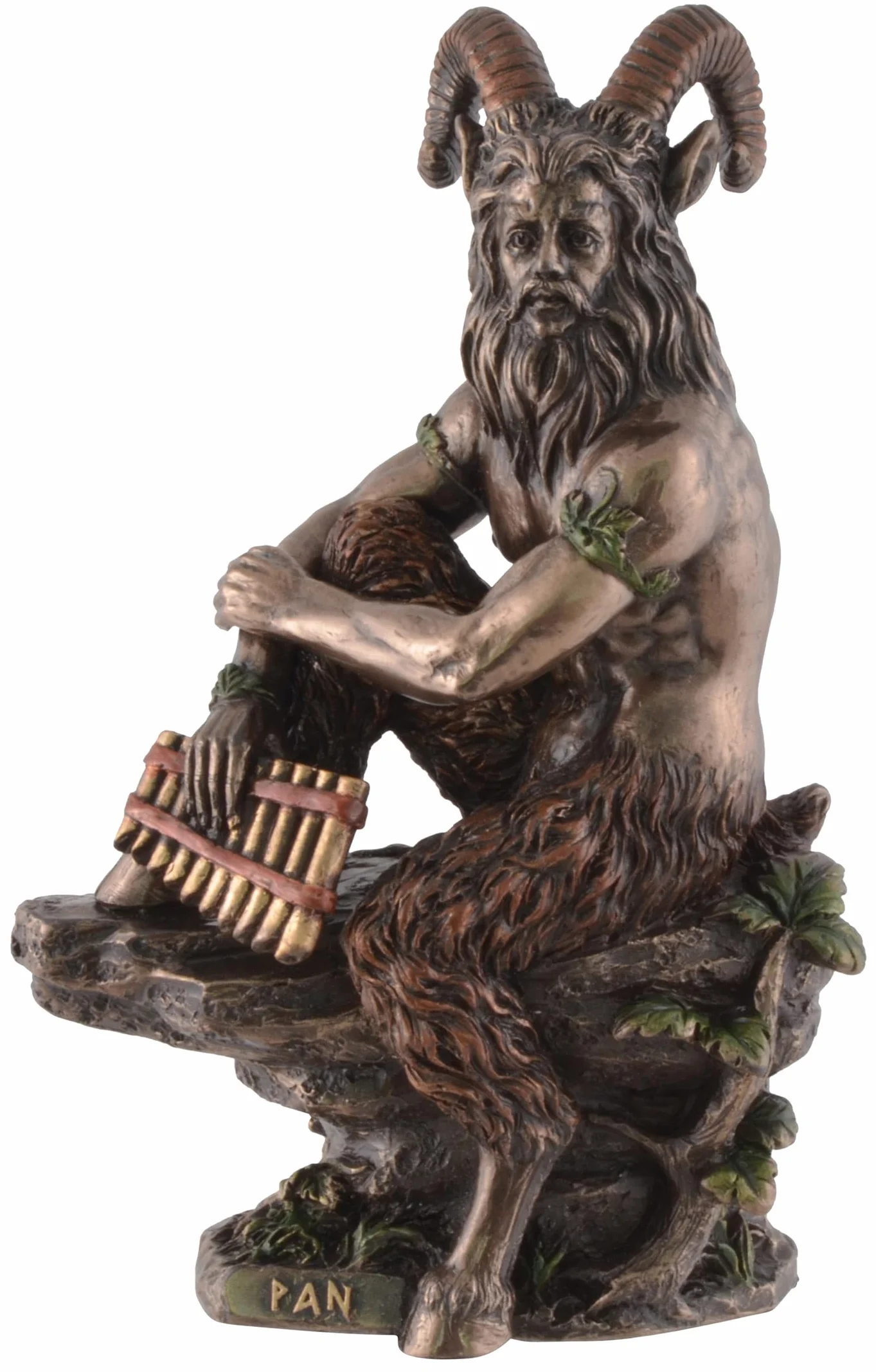 Figurine Pan dieu grec forêt flûte pan bronzée VOGLER