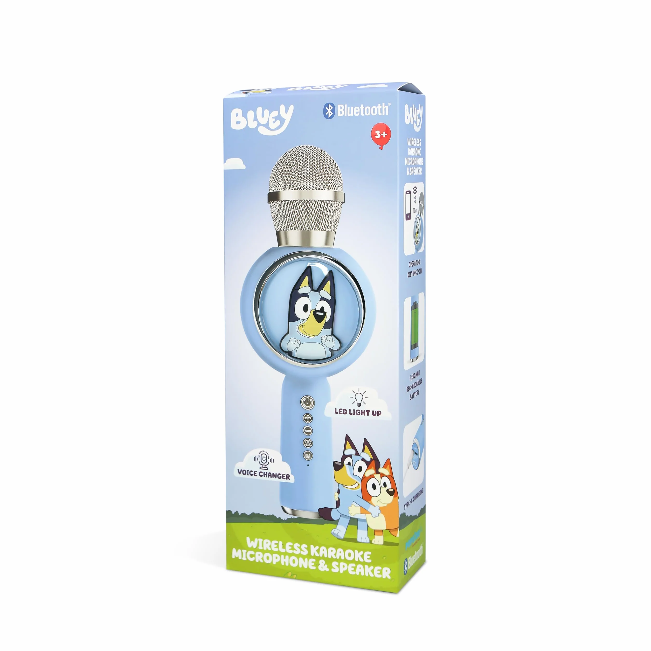 OTL Technologies Microphone karaoké Bluey sans Fil avec Haut-Parleur LED