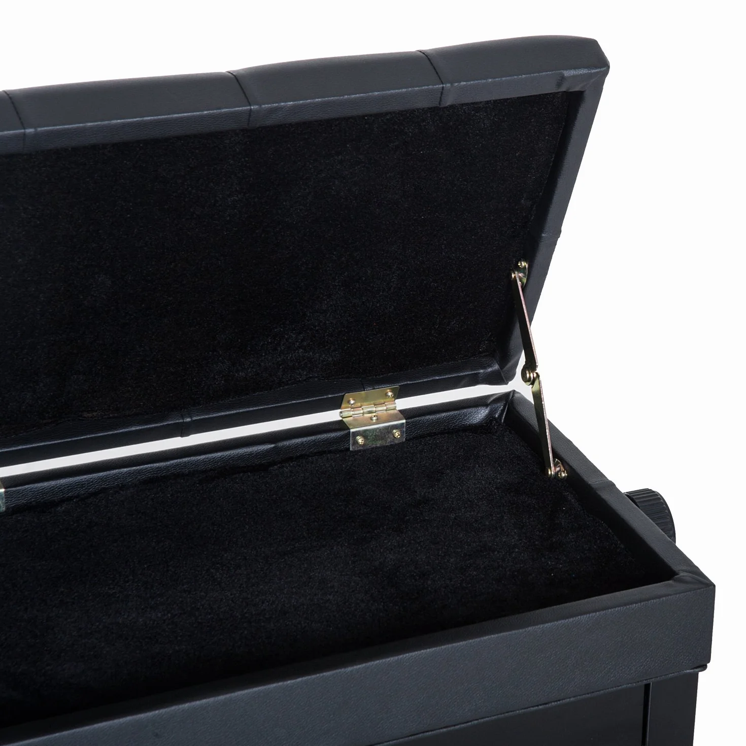 HOMCOM Banc de Piano réglable en Hauteur Bois Massif Tabouret avec Compartiment caché Noir