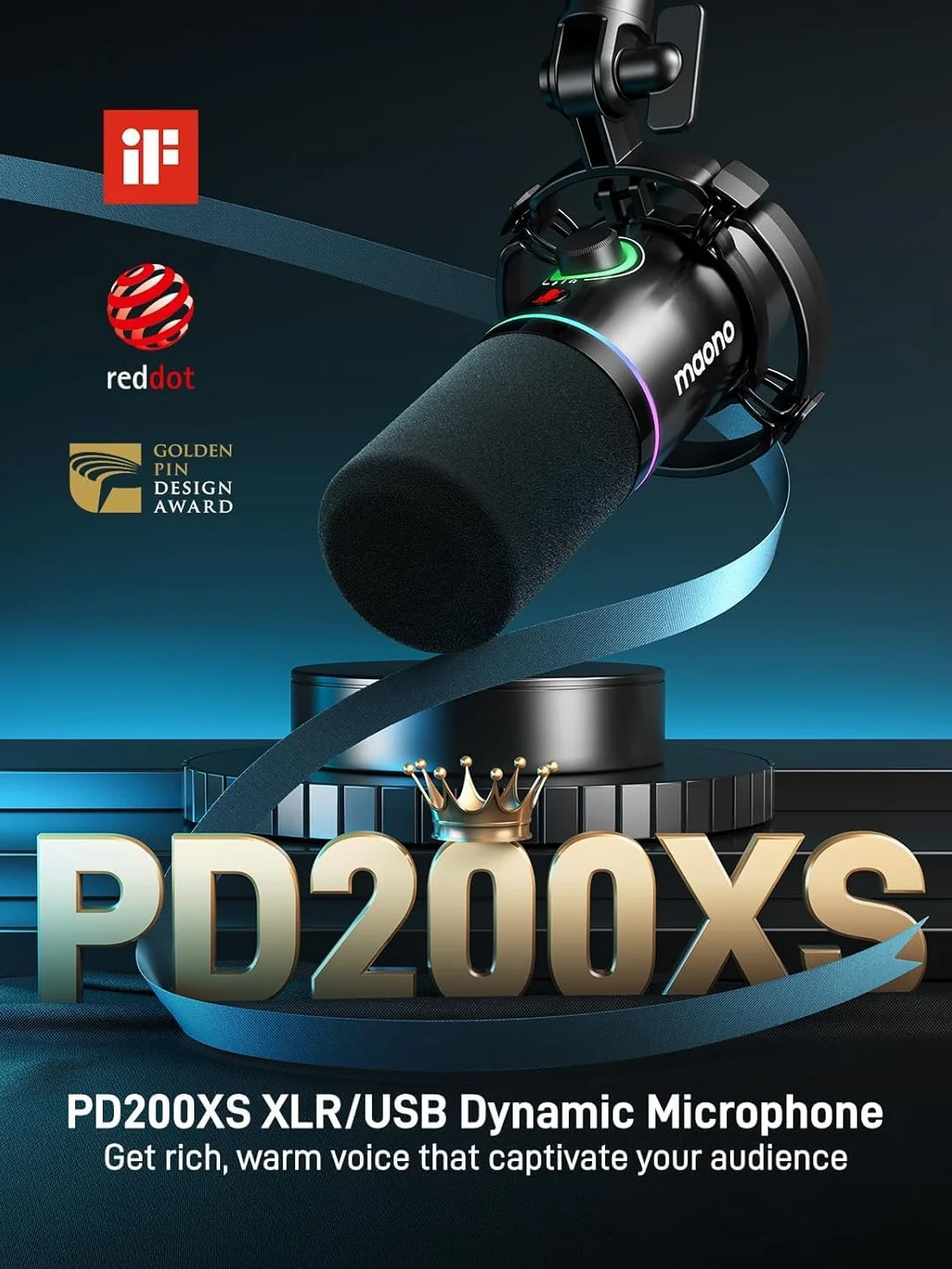MaonoCaster PD200XS & G1 NEO Kit Streaming Gaming: Interface Audio Mixeur et Microphone Dynamique XLR avec RGB et Réduction de Bruit