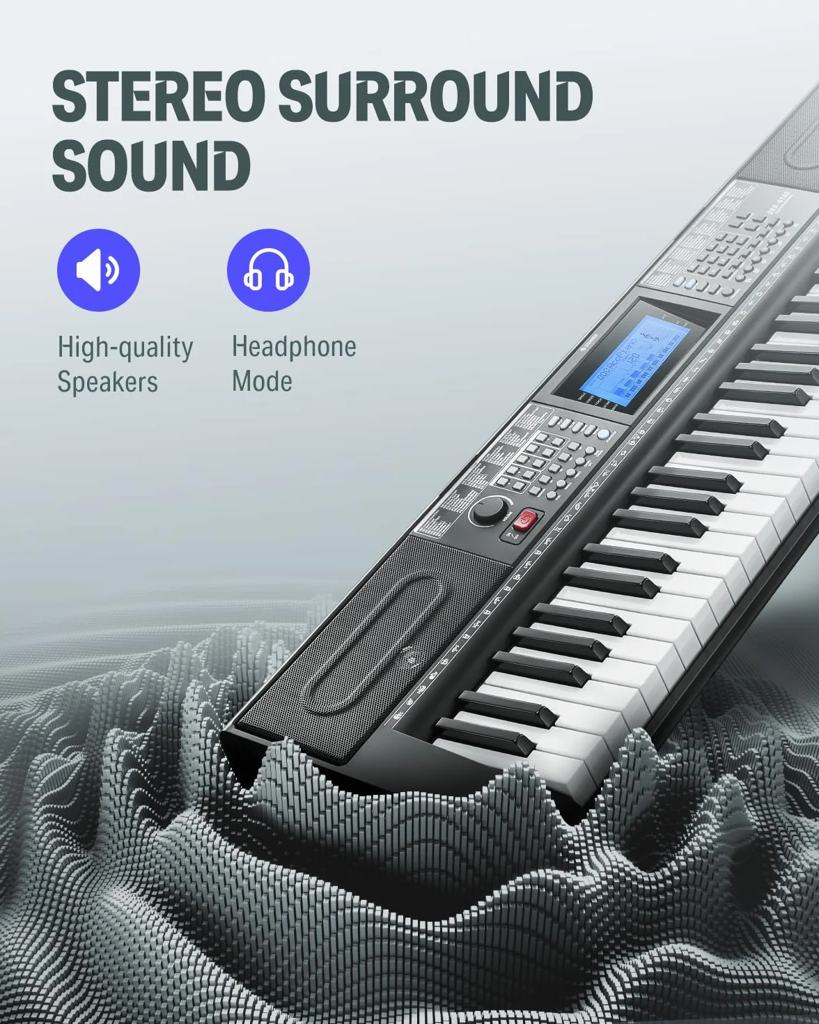 Donner DEK-610S Clavier Électrique 61 Touches 249 Voix 249 Rythmes avec Support Tabouret Microphone Noir