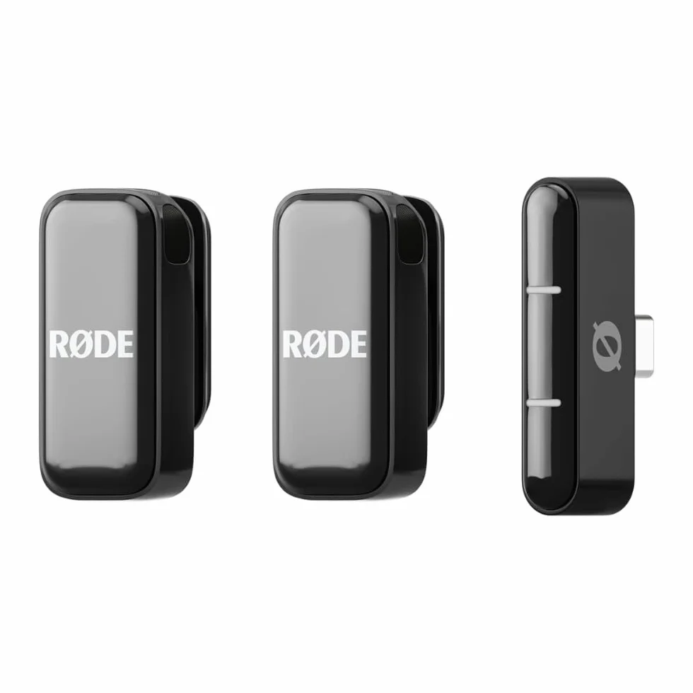 RØDE Wireless Micro, Microphone sans Fil Compact, Deux micros avec boîtier de Charge USB-C Noir