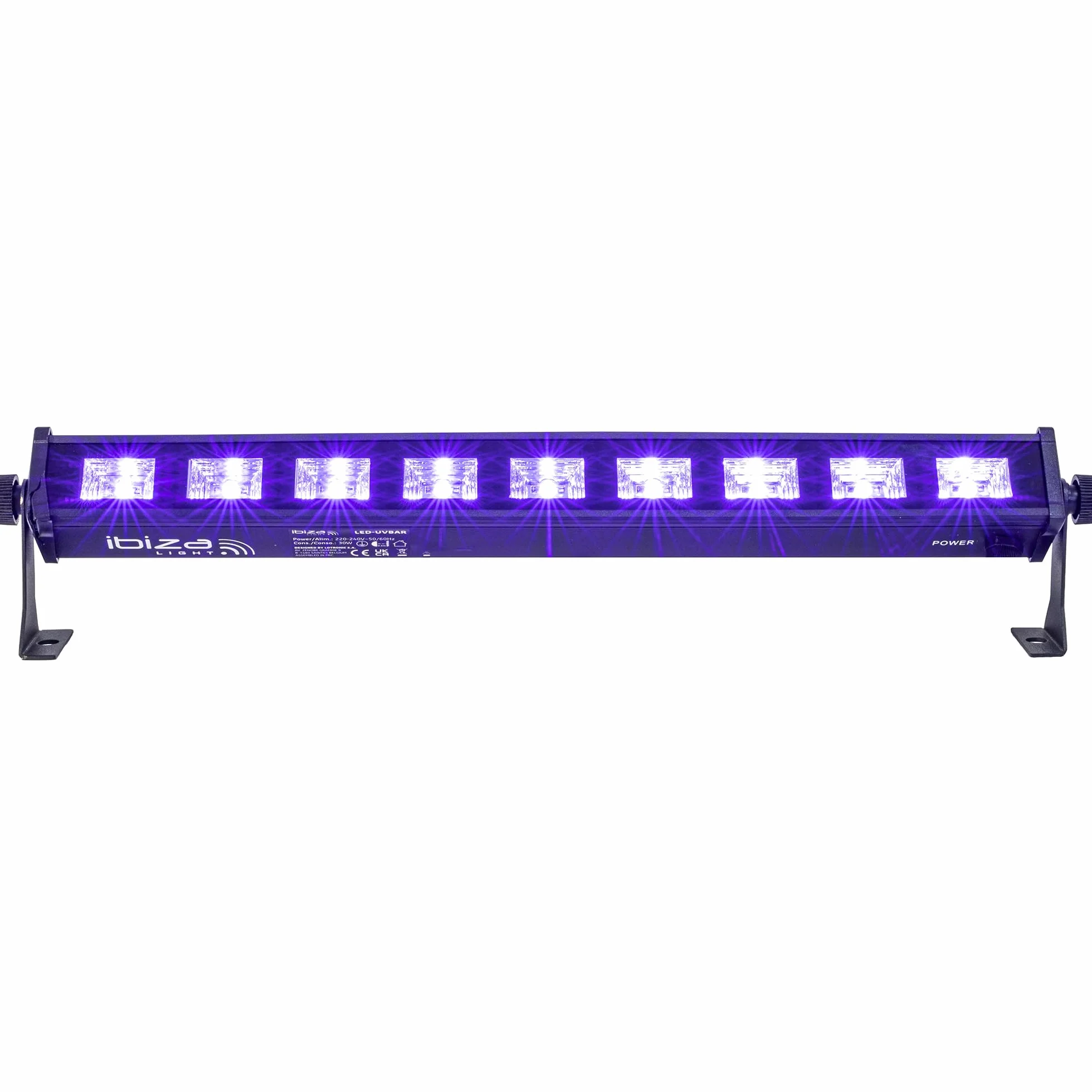 Ibiza LED-UVBAR Barre à effet UV 9 LEDs 3 W lumière noire Noir