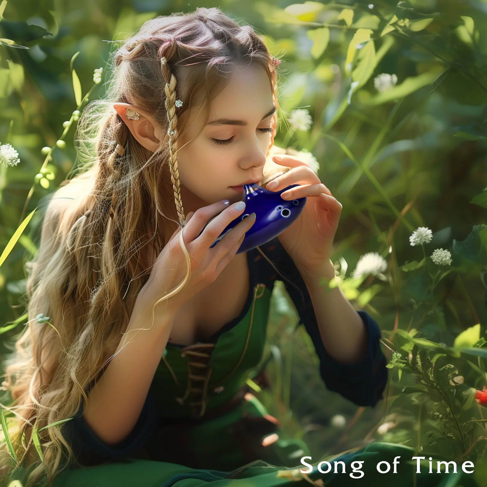 Ocarina Zelda 12 trous Alt C Ocarina of Time Replica bleu marine