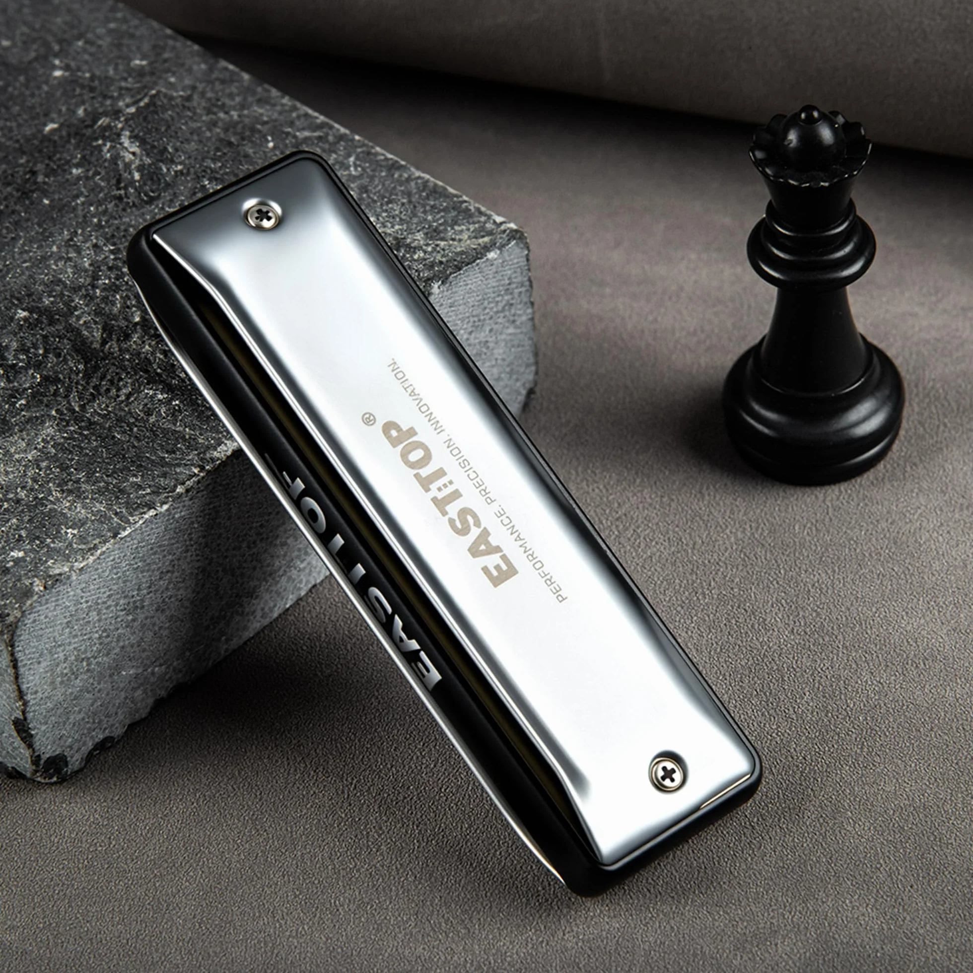 East Top Harmonica 10 trous Blues Mouth Orgue couverture argentée pour adultes professionnels étudiants