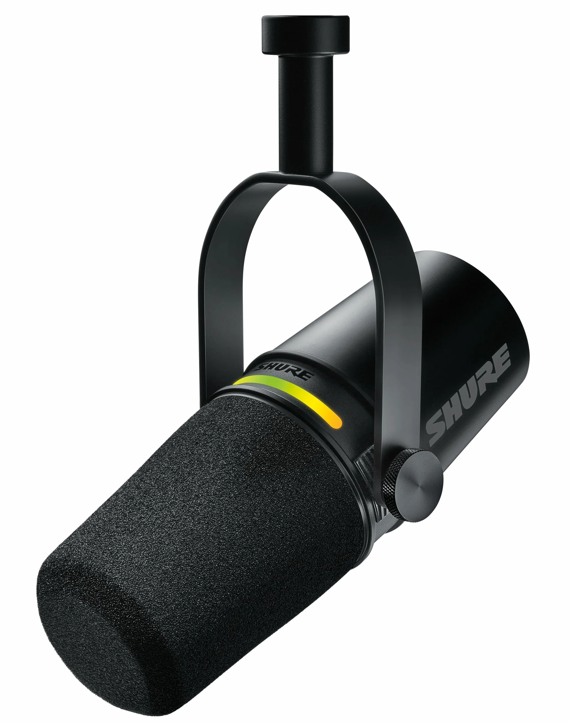 Shure MV7+ Microphone Podcast Audio LED USB-C XLR Auto Level Noir