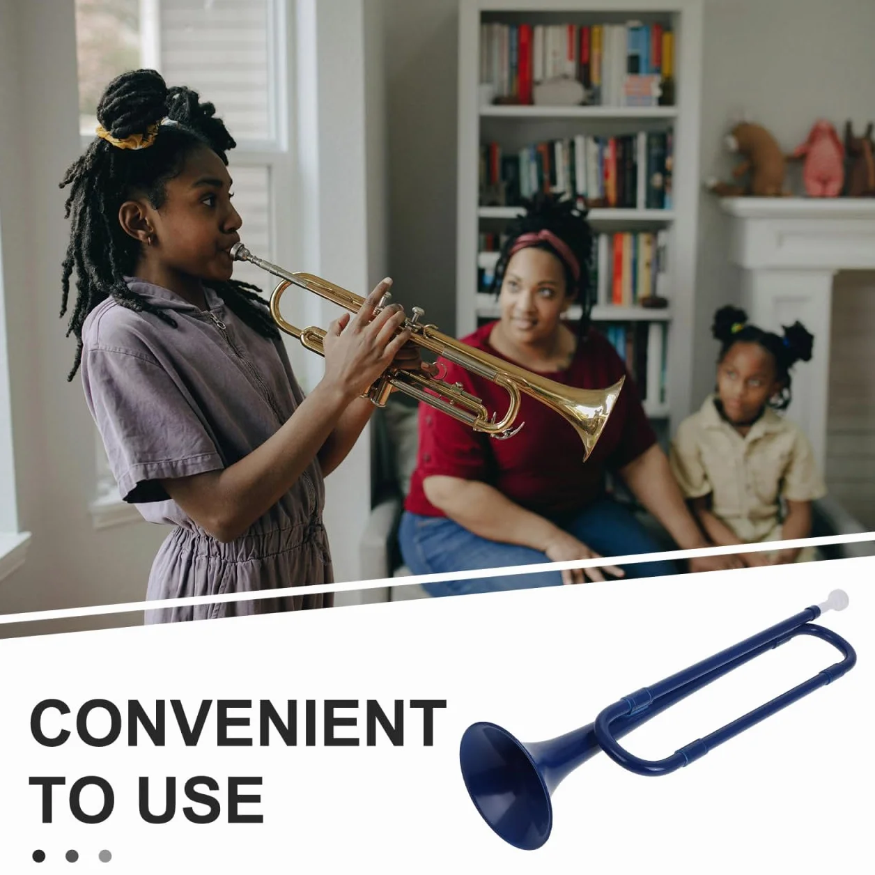 TOYANDONA Trompette Clairon Abs Instrument De Musique Étudiant Bleu