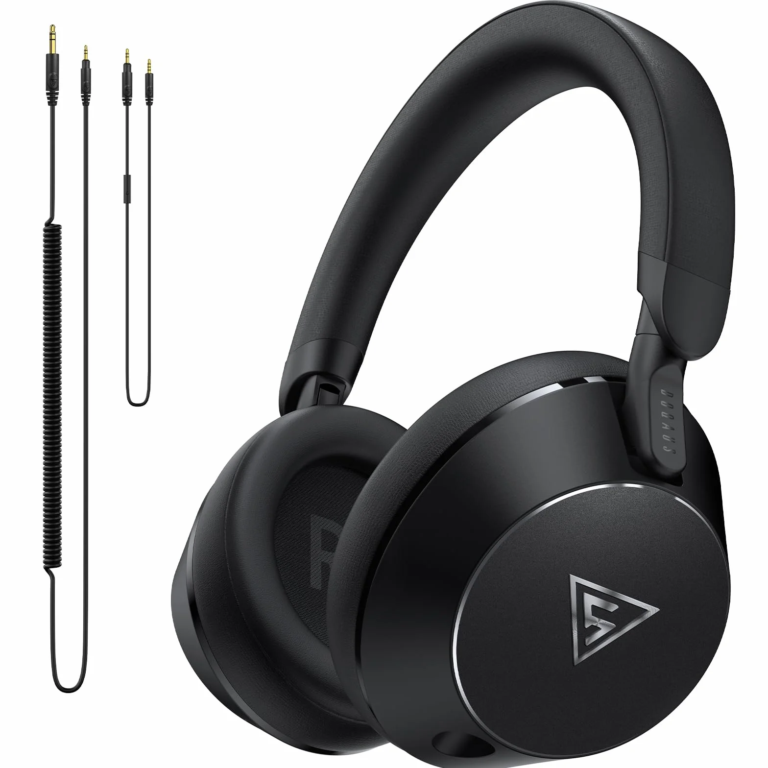 DOQAUS Casque Filaire DJ 50 mm 3,5 mm 6,35 mm pour PC AMP Recording Piano Guitare Noir