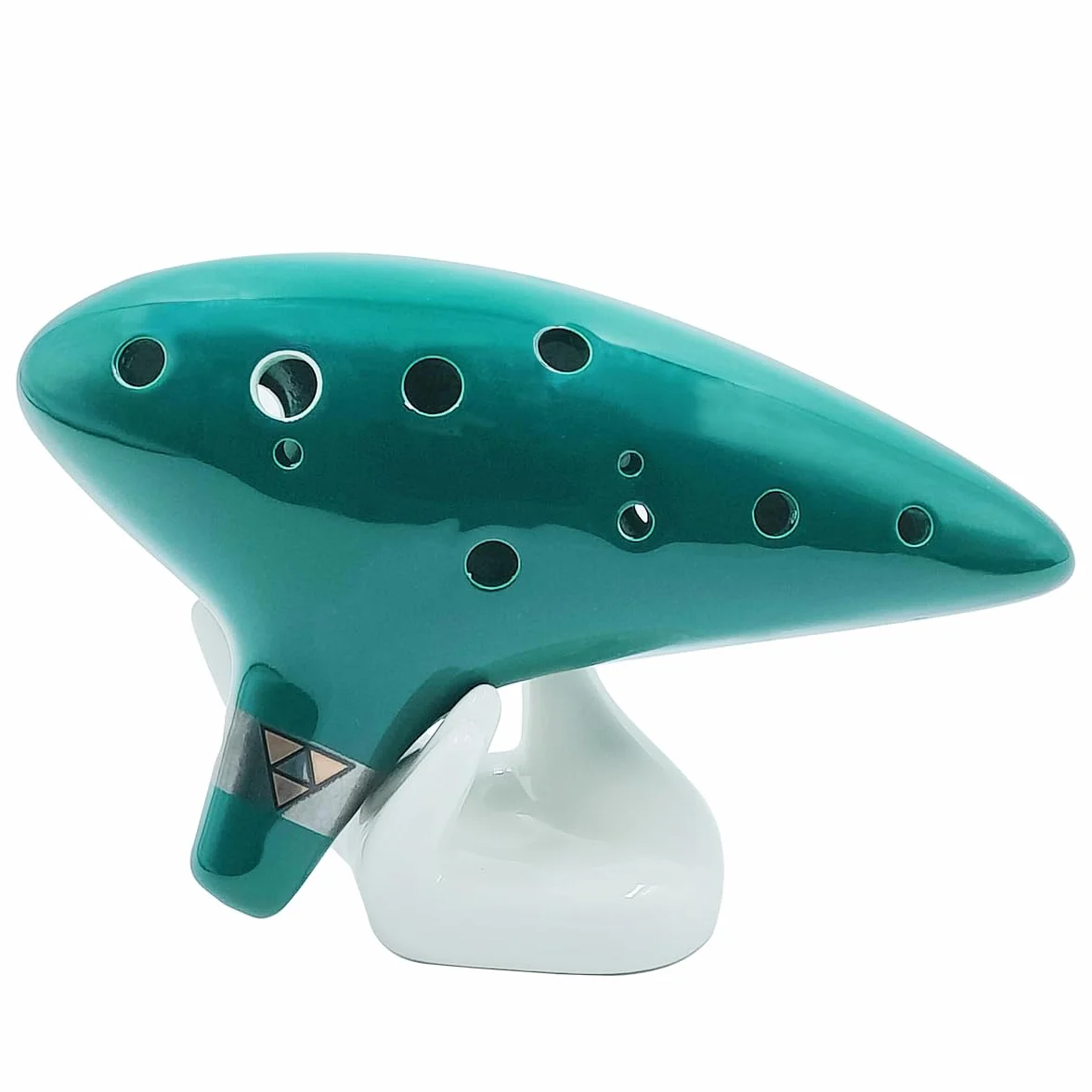 Ocarina en céramique 12 trous Alto Do Instrument de musique avec sangle de cou Boîte cadeau Noir