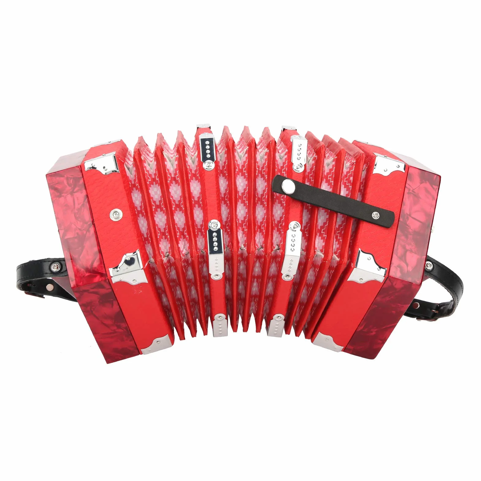 Accordéon Professionnel Portable avec Sangle Réglable, Sac, pour Enfants Adultes Débutants (Rouge)