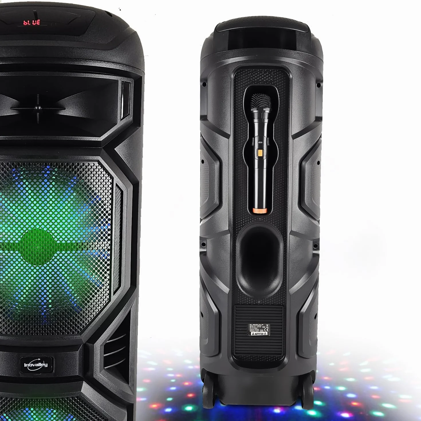 Enceinte Karaoké 800W INOVALLEY HP59-XXL Bluetooth USB Microphone sans Fil