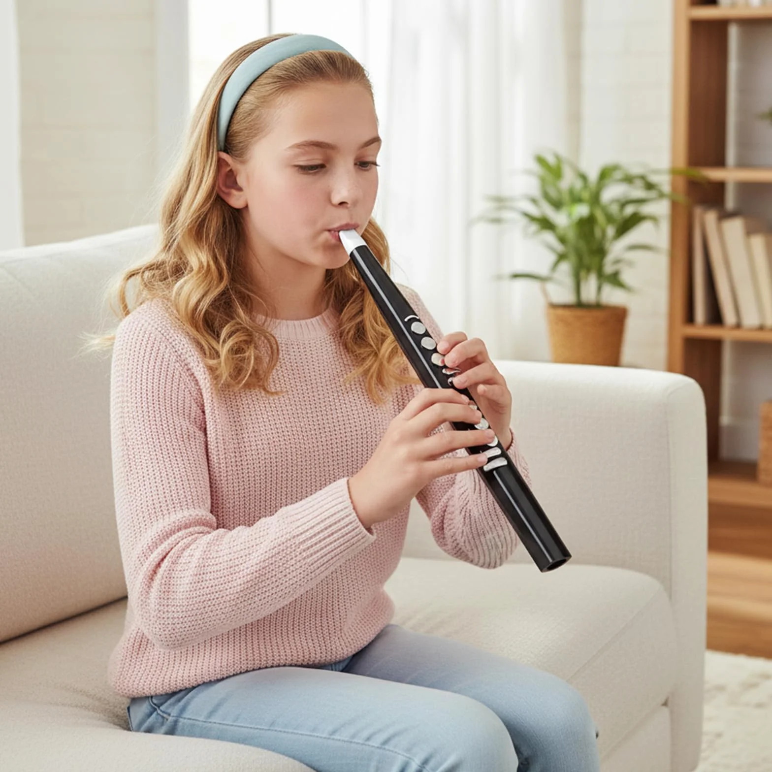 KOMFOTEU Saxophone Électronique MIDI Bluetooth USB 13 Notes 2 Doigts Portable avec Sac de Transport