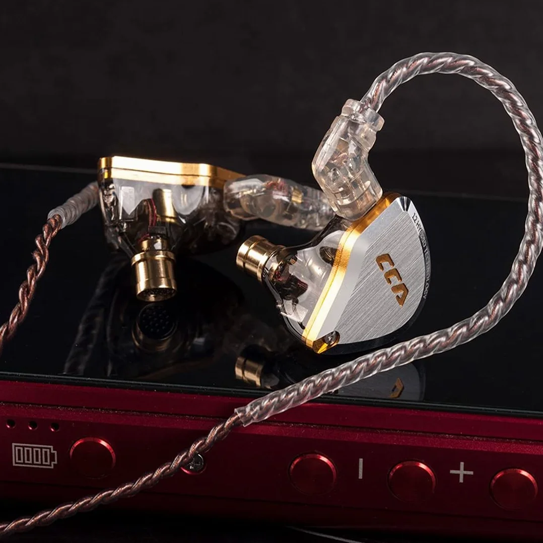 CCA C12 Écouteurs Intra-Auriculaires 5 BA 1DD Hybrides Pilotes Filaires HiFi