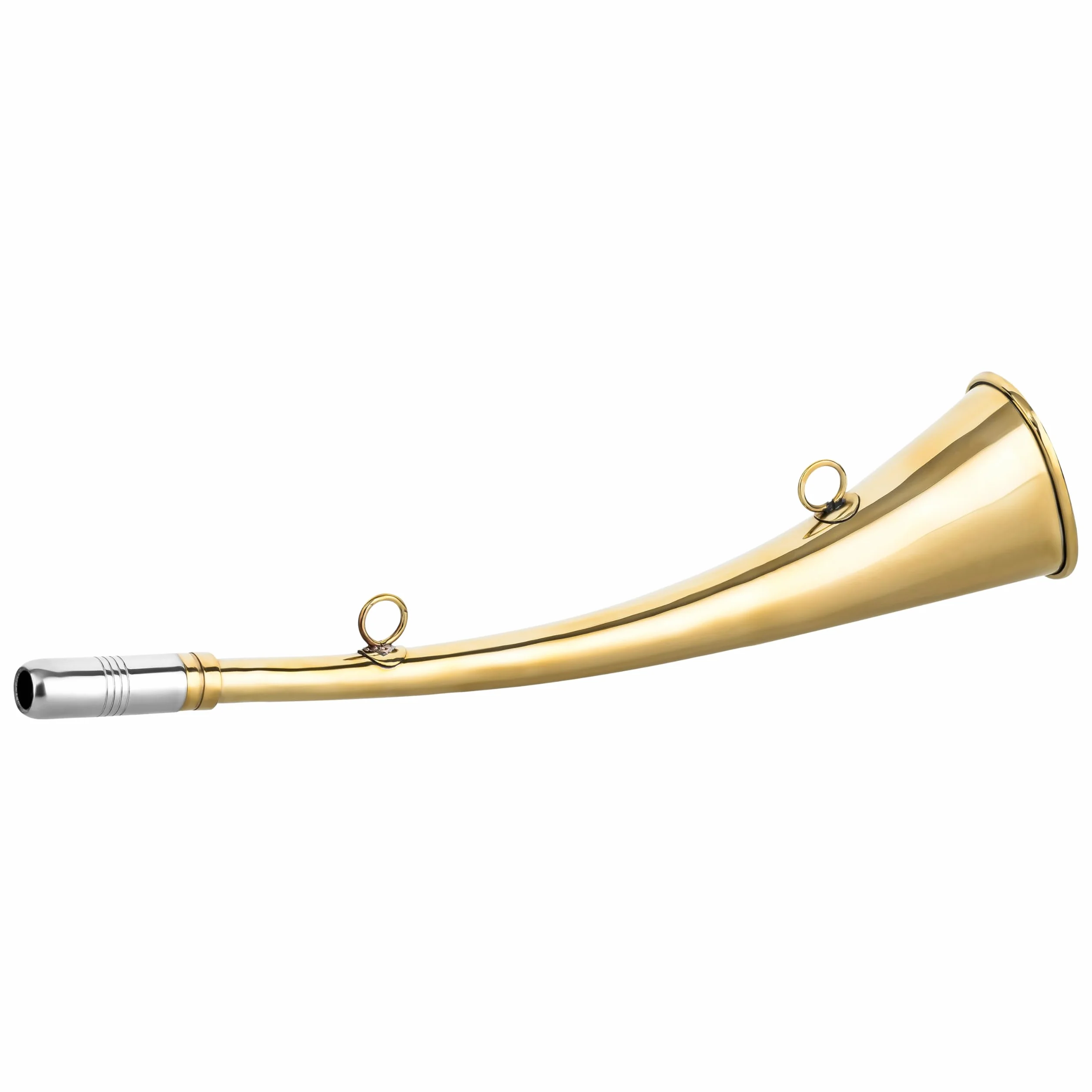 Klaxon de chasse Corne de brume en laiton poli Doré 31 cm