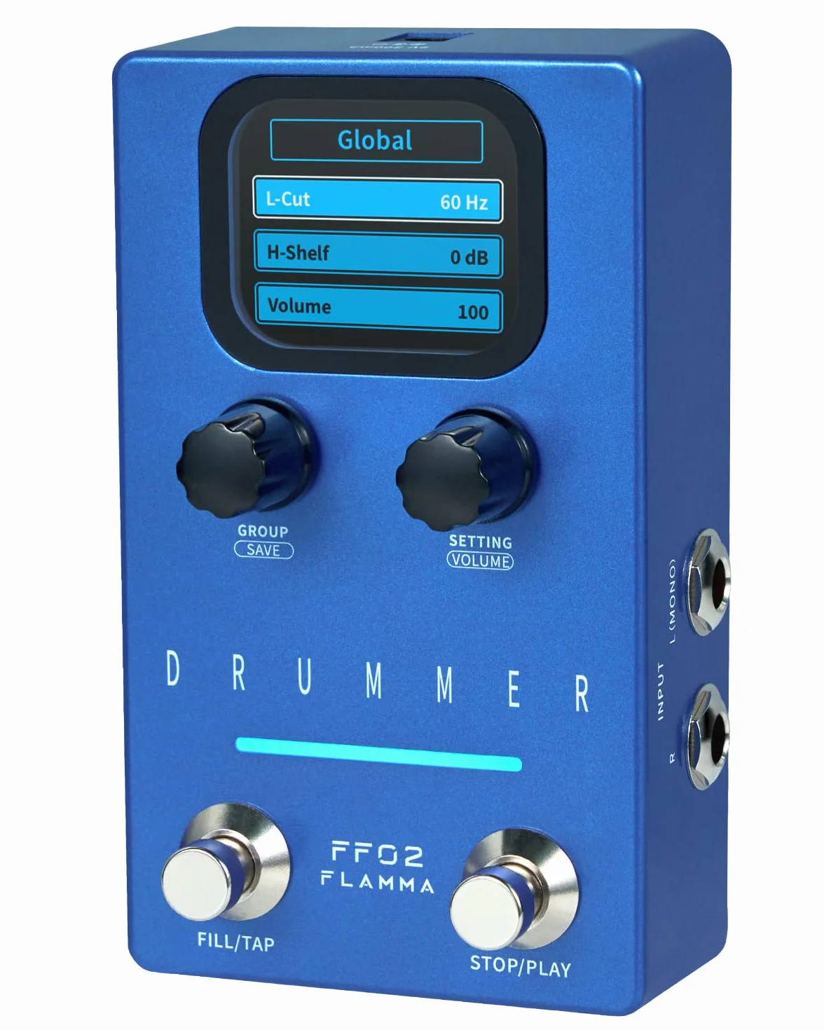 FLAMMA FF02 Pédale de guitare machine à tambour 121 rainures batterie 11 genres Tap Tempo rythmes personnalisables E/S stéréo