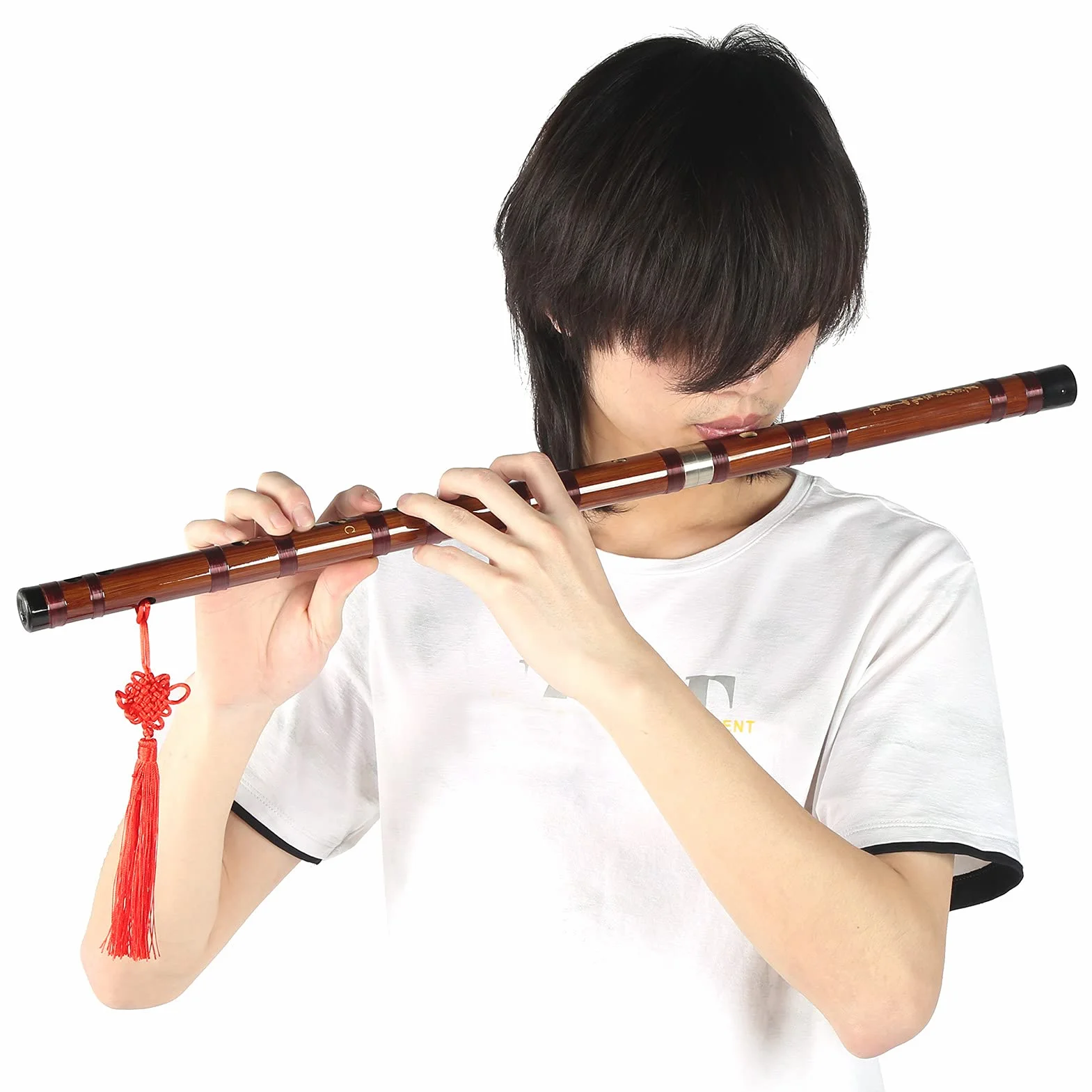 Flûte Bambou Clé C Instrument Traditionnel Chinois avec Étui