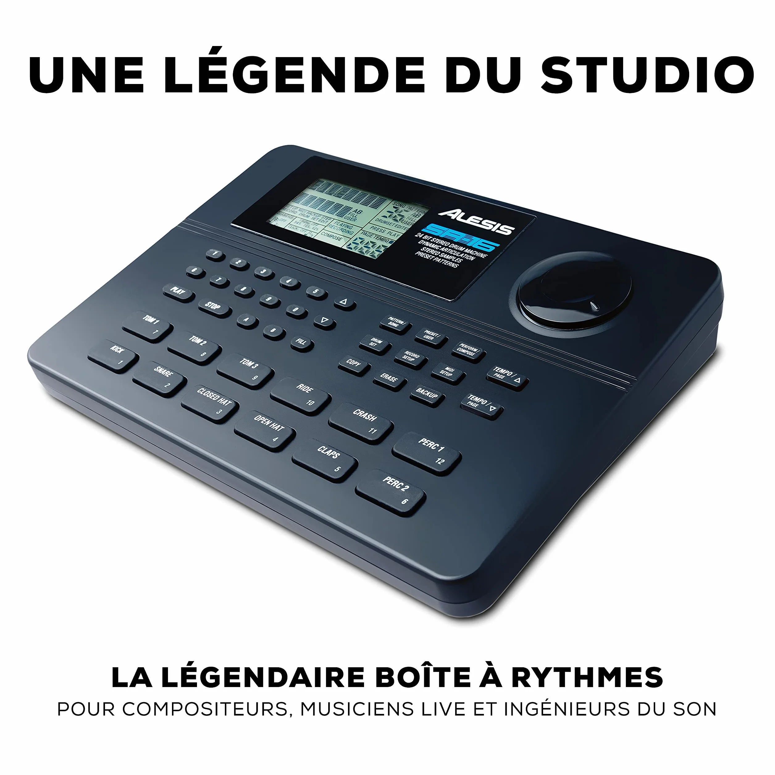 Alesis SR16 Boîte à Rythmes 12 Pads 233 Sons Percussions Dynamic Articulation Effets Intégrés