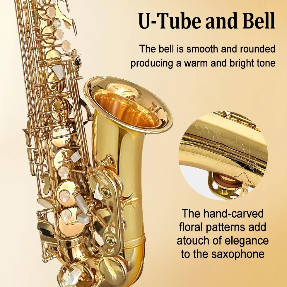 Saxophone Alto Mi Bémol pour débutants adultes kit complet avec étui rigide et accessoires