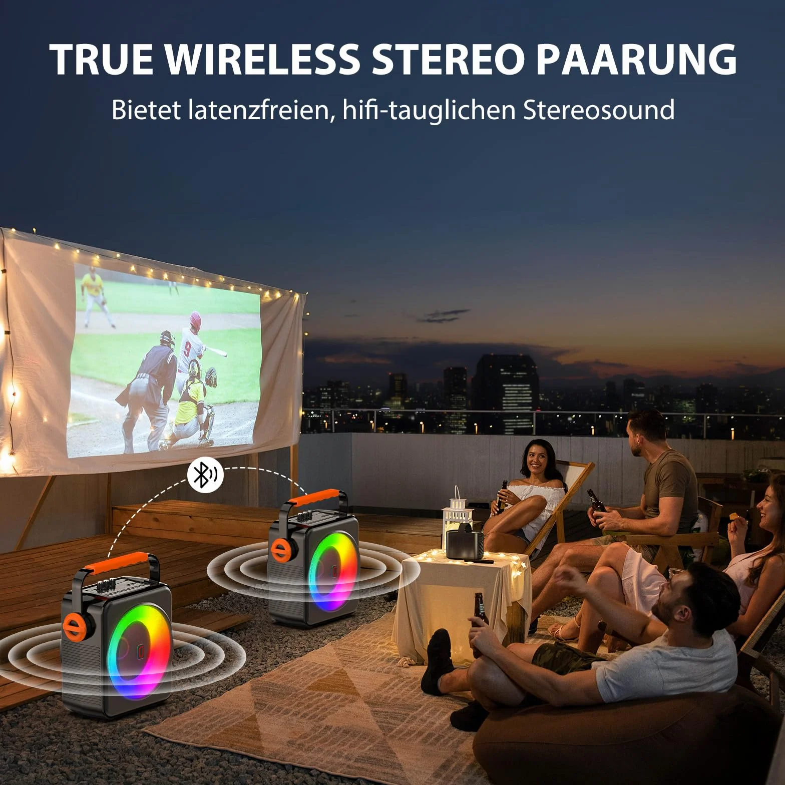 Karaoke Machine Bluetooth 5.3 120W Portable Enceinte avec Lumière RVB DSP