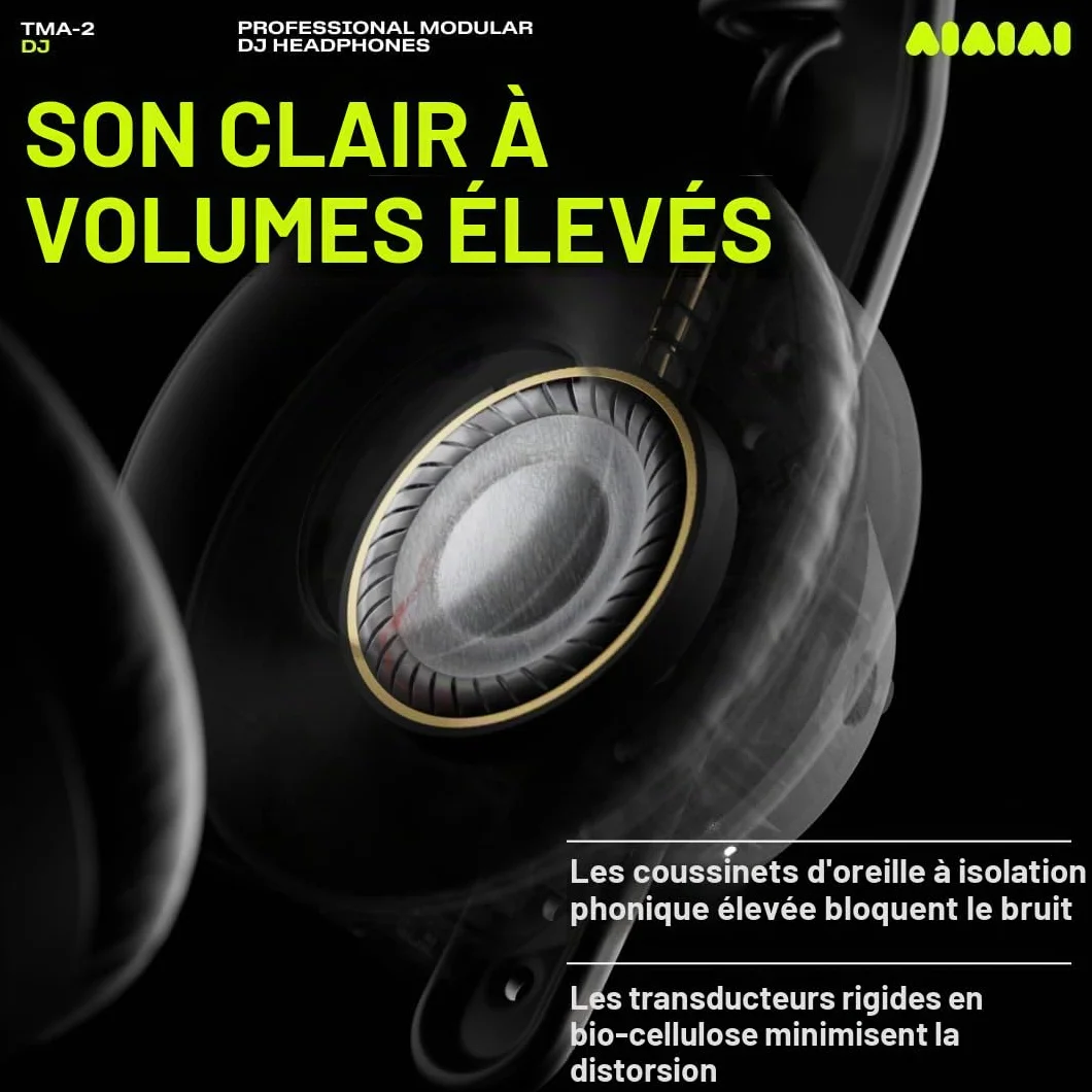 Aiaiai TMA-2 DJ Casque DJ Professionnel on-Ear Basses puissantes Construction Durable