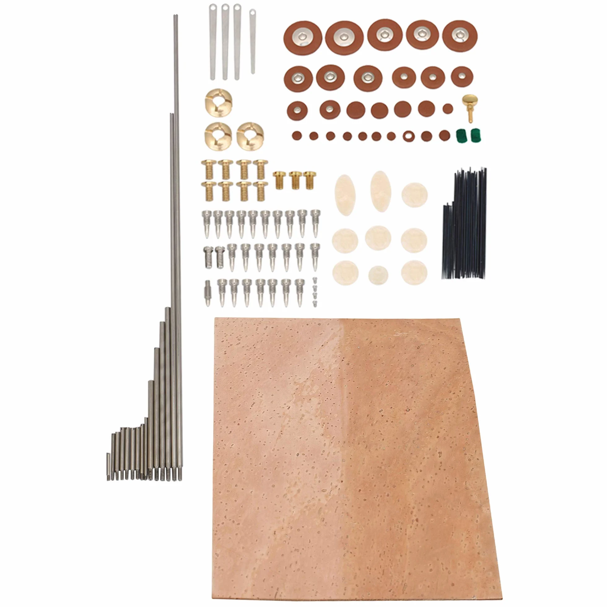 Kit réparation saxophone ténor rouleaux vis écrous liège 15 x 10 x 0,12 cm