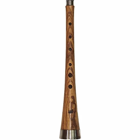 Gralla en bois d'olivier marron avec étui souple cou standard sans roseau traditionnel catalan espagnol