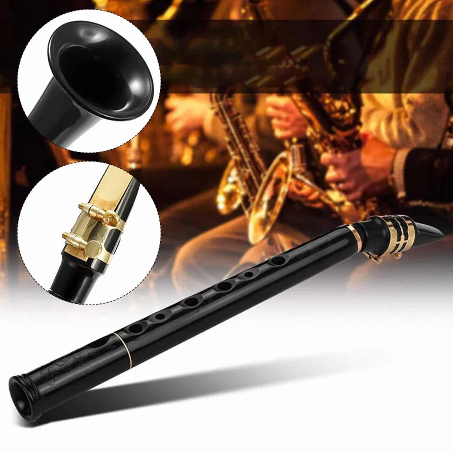 Saxophone de poche à clé C 8 trous - Outil d'entraînement compact pour débutants - Instruments à vent en bois