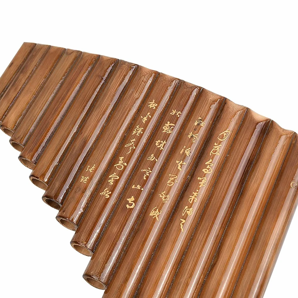 Flûte de pan en bambou 15 pipes G Key Panpipes Instrument de musique chinois pour débutant