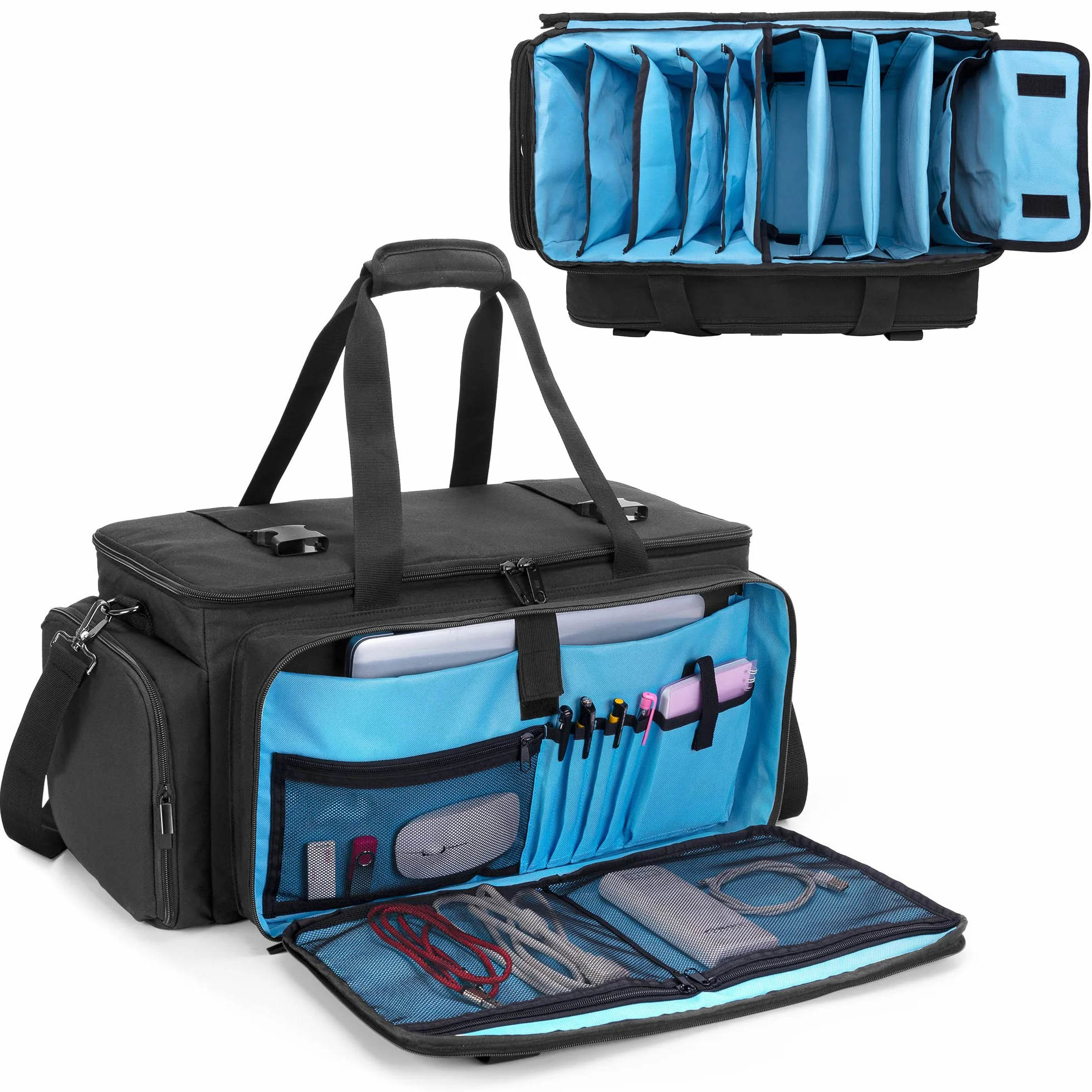 HODRANT Sac de Câble DJ Gig, Grand étui pour Câble DJ avec Fond Rembourré, Organisateur de Voyage pour Microphones et Instruments