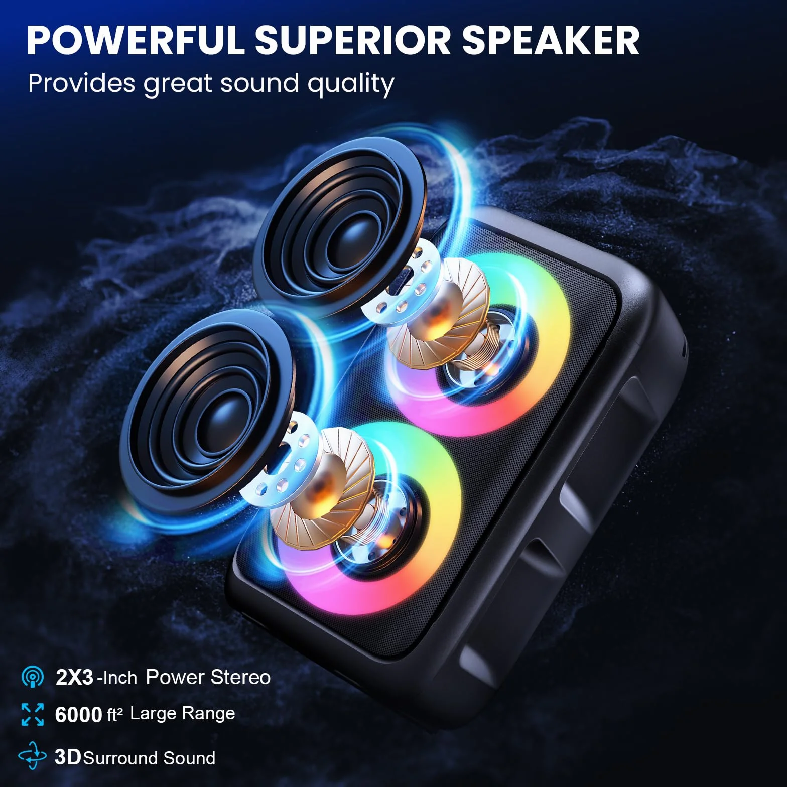 Karaoke Adulte Haut-Parleur Bluetooth Portable avec 2 Microphones sans Fil Système PA Lumières