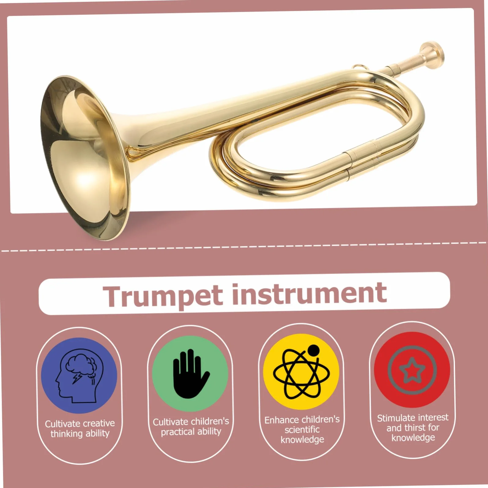 Trompette en Cuivre pour Débutants, Clairon Militaire, Instrument d'Orchestre Scolaire