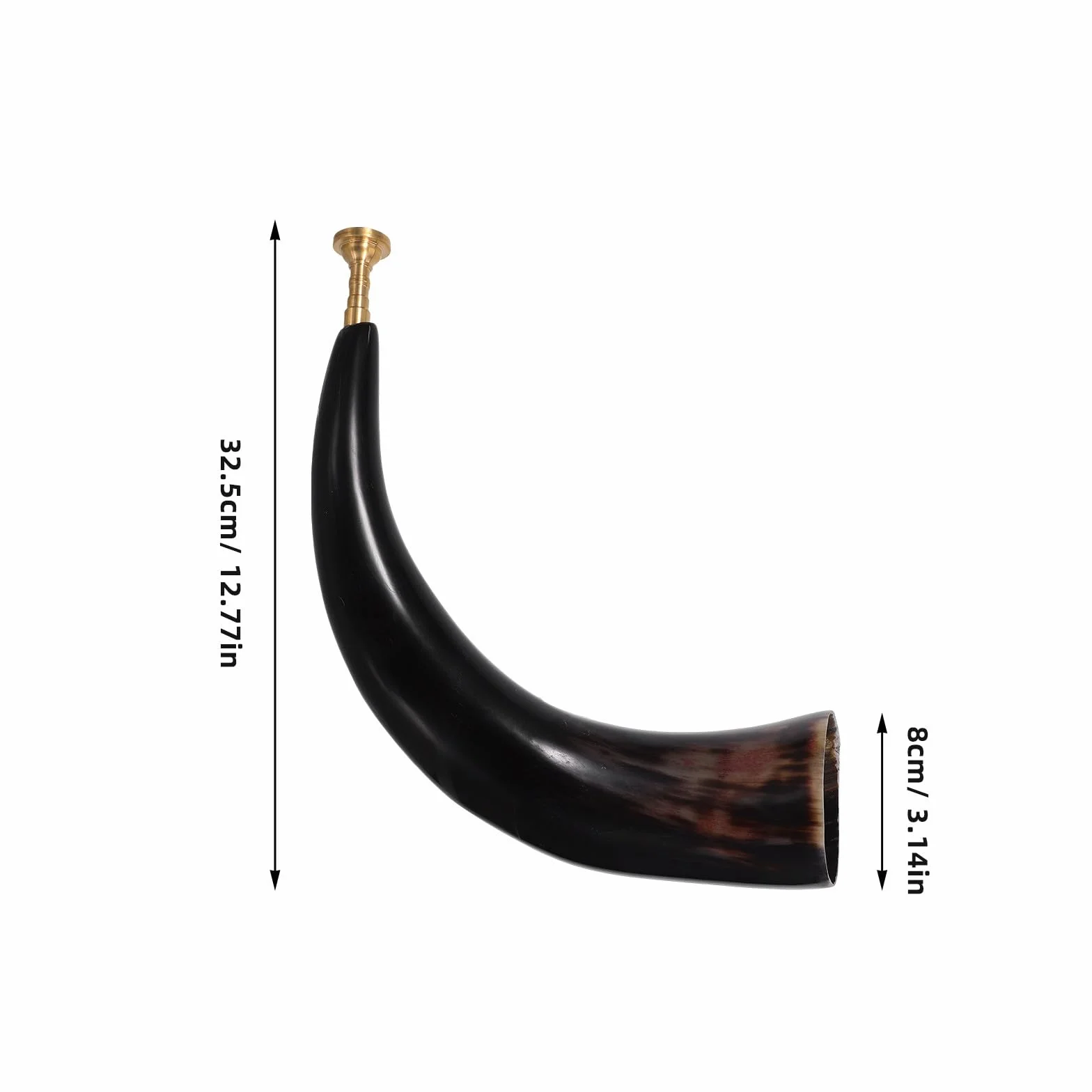 Corne Viking en Véritable Bœuf Compacte, Accessoire Costume Cosplay Pirate