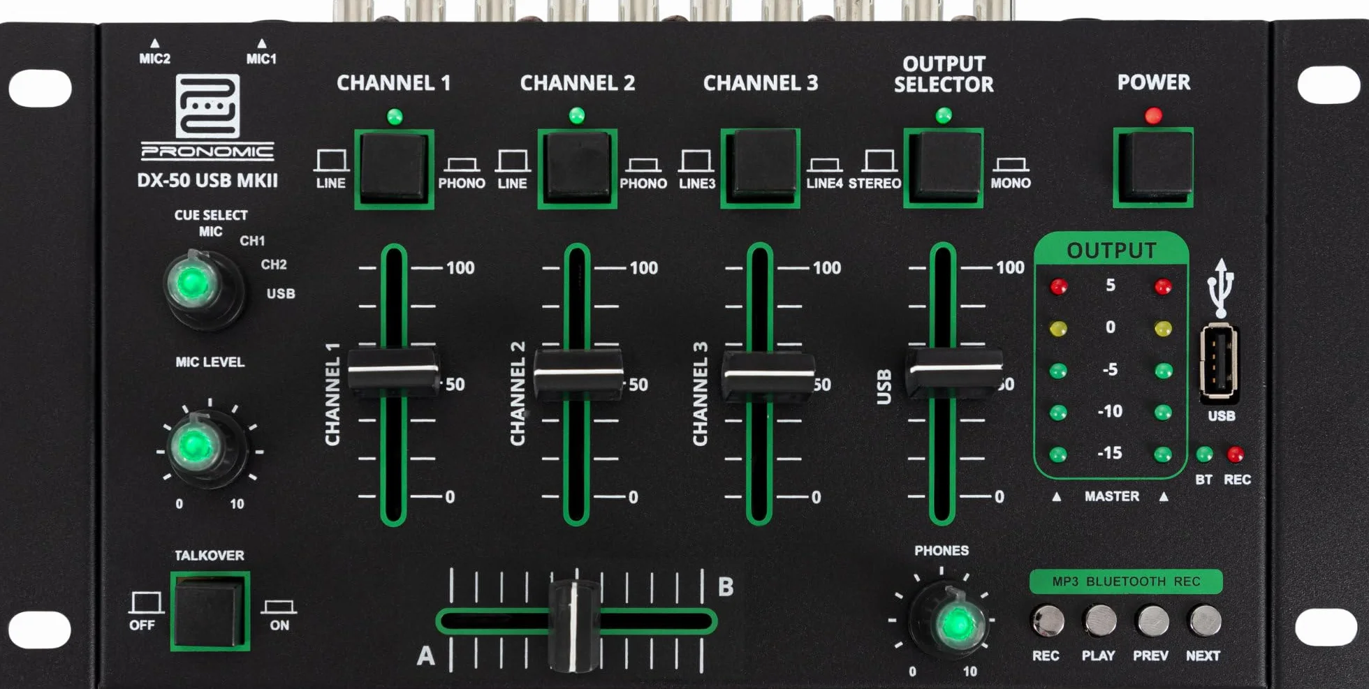Pronomic DX-50 USB MKII Mixeur DJ 4 Canaux Bluetooth