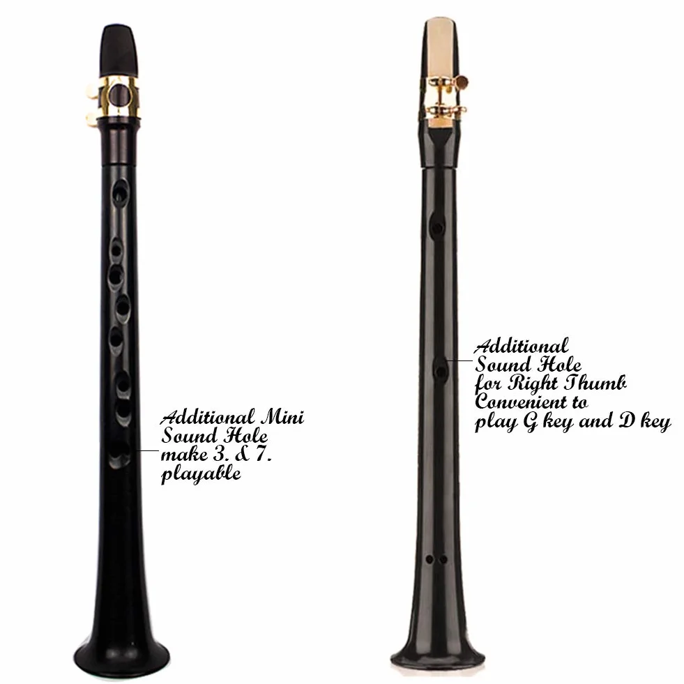 Kit de saxophone de poche noir, mini saxophone portable, instrument professionnel avec 4 anches et sac de transport