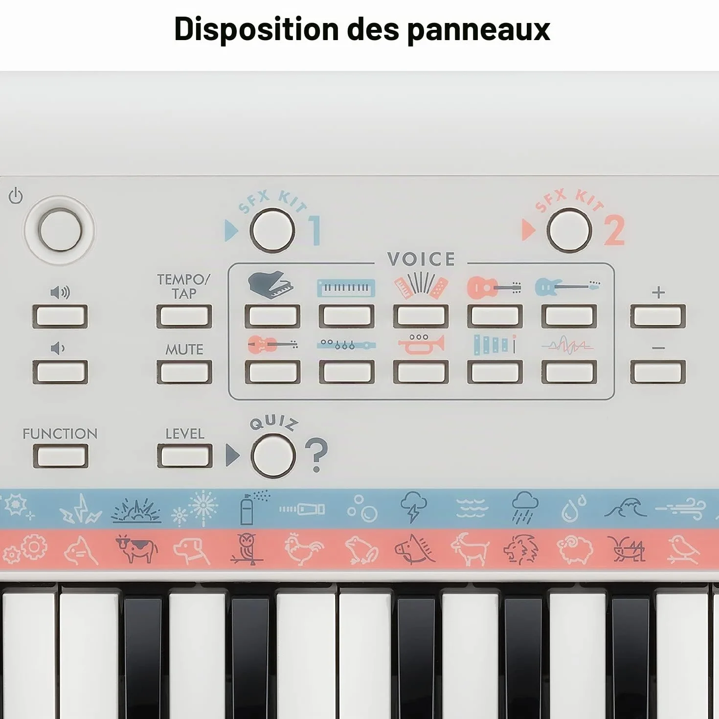 Yamaha PSS-E30 Clavier Mini Touches d'initiation portable pour enfants avec sonorités intégrées Blanc