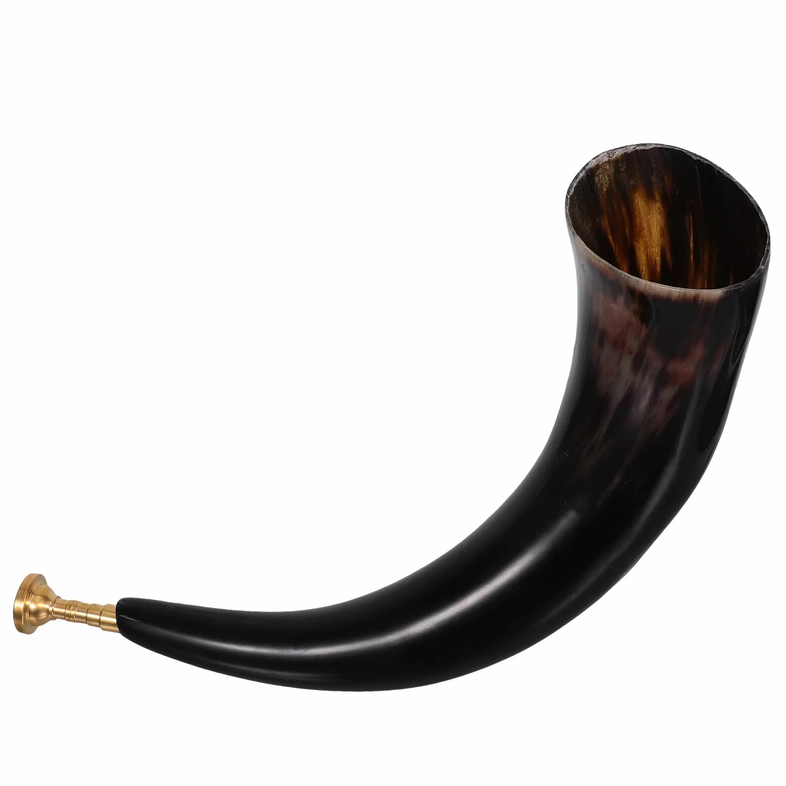Corne de viking en véritable bœuf - Corne d'appel historique avec son profond puissant - Compact et léger