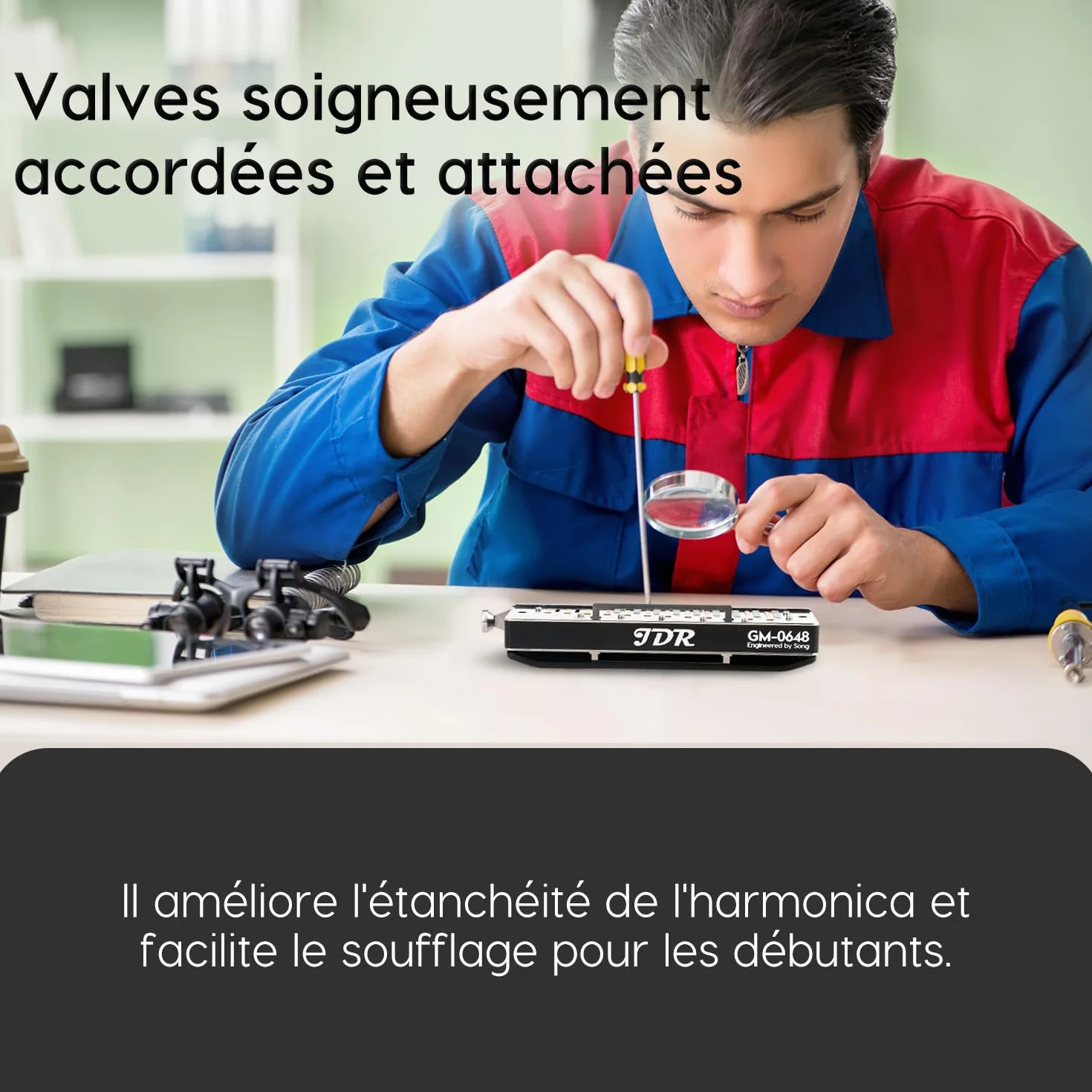 Harmonica Chromatique Clé de Do 12 Trous 48 Tonalités pour Enfants Débutants Adultes
