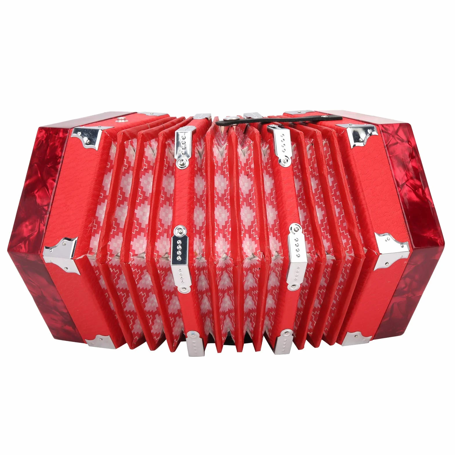 Accordéon Professionnel Portable avec Sangle Réglable, Sac, pour Enfants Adultes Débutants (Rouge)