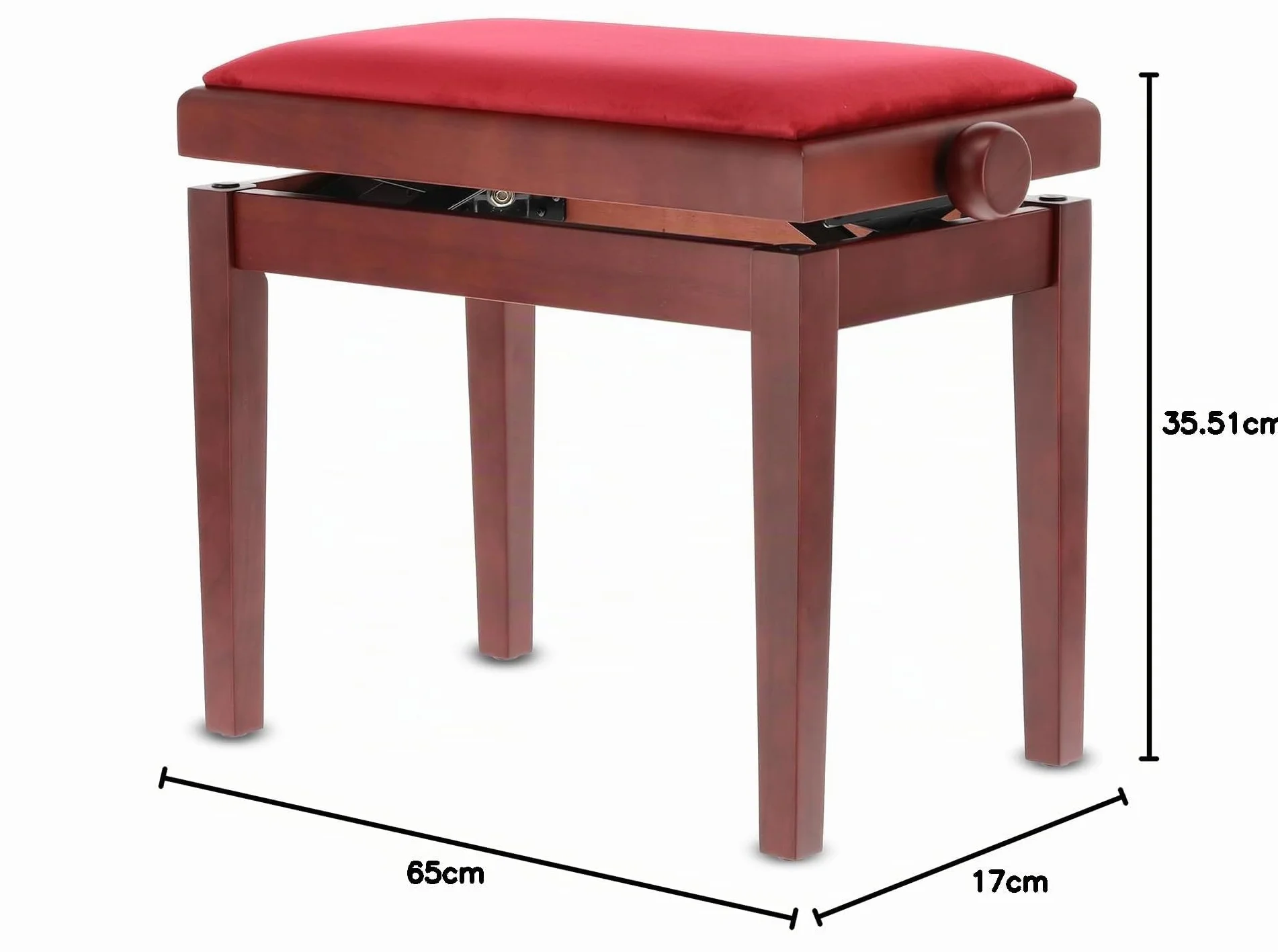 Banc de piano GEWA Deluxe bois massif réglable en hauteur acajou mat