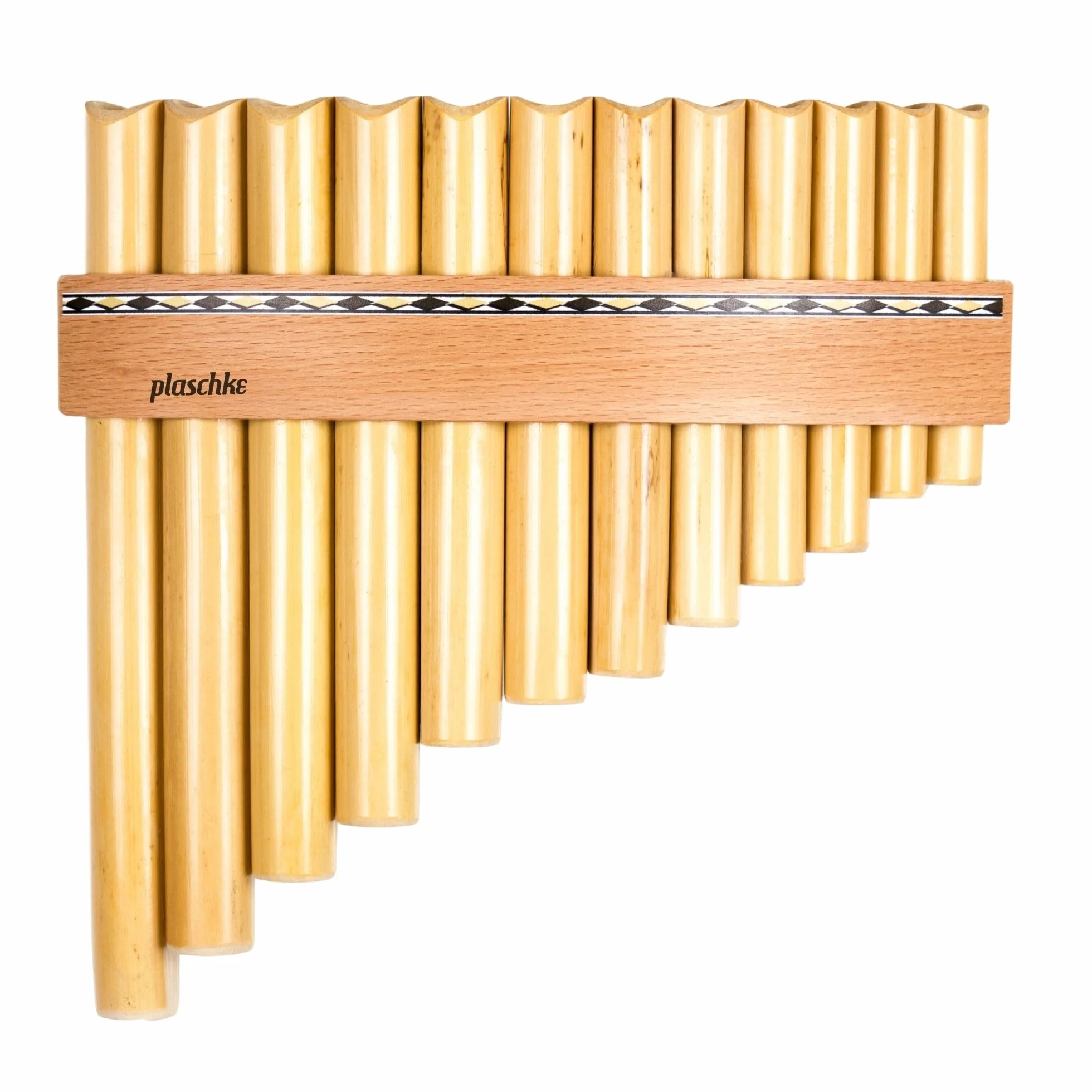 Flûte de Pan Plaschke 12 tubes en bois fait main avec livre d'instructions