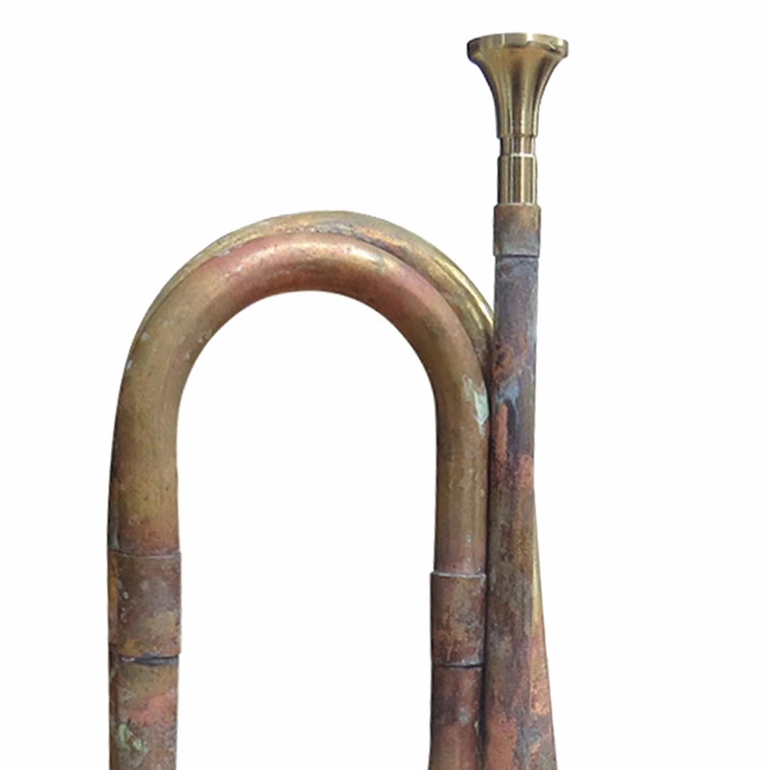 Trompette de cavalerie en cuivre massif et laiton 32 cm orchestre