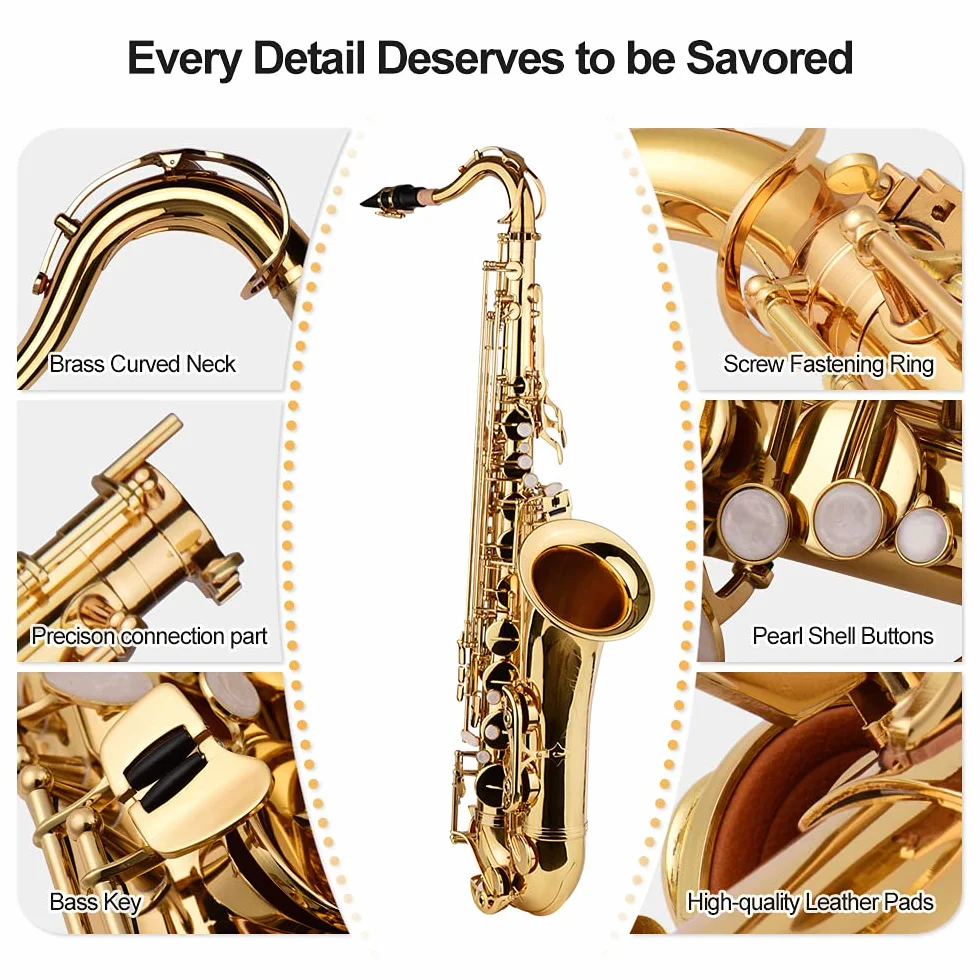 Saxophone ténor COMETX en laiton laqué avec étui