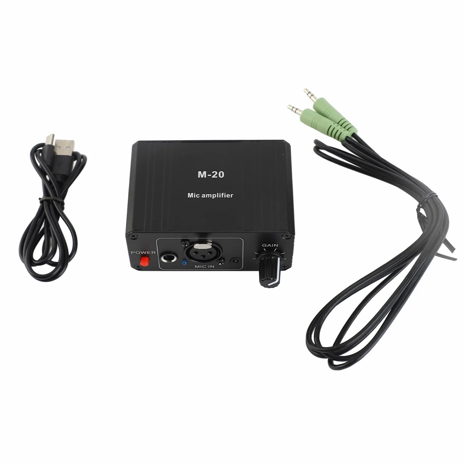 KIMISS Préamplificateur Micro à Gain élevé avec Alimentation Fantôme 48V - Sortie XLR - Faible Bruit
