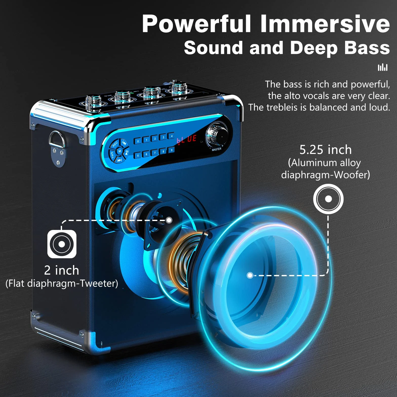 Enceinte karaoké Bluetooth 5.3 400W avec 3 microphones sans fil et lumières DJ