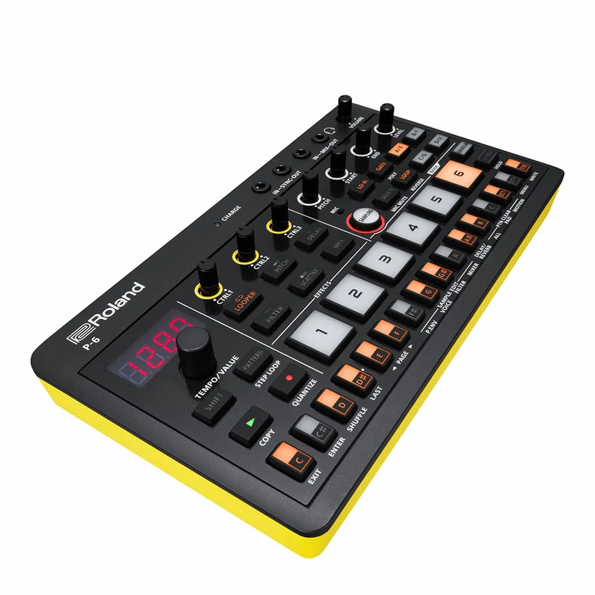 Roland AIRA Compact P-6 Creative Sampler granulaire séquenceur clavier intégré microphone effets