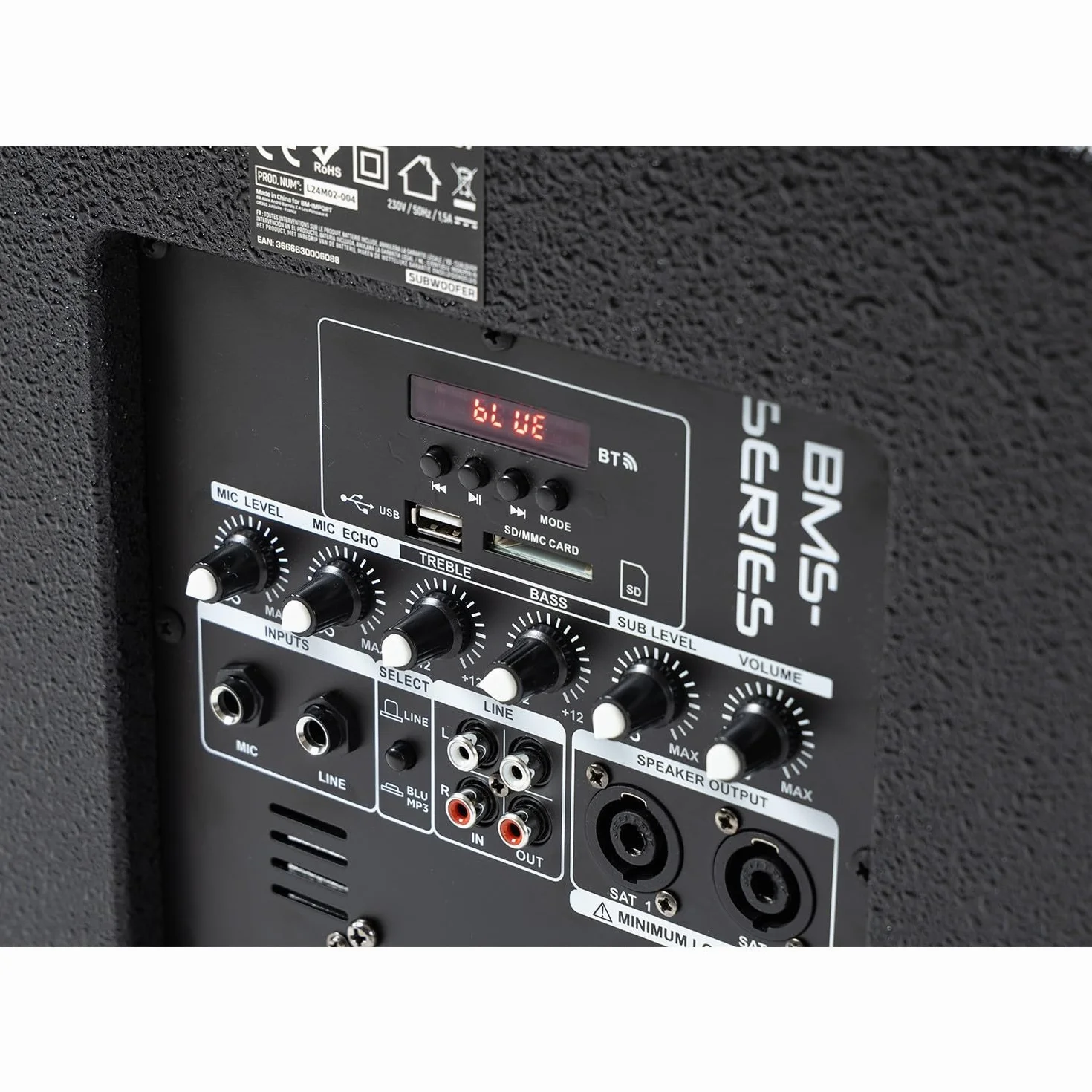 BM Bmsonic BMS-12-ARRAY-BT MKII Pack Sonorisation DJ Complet 1000W Enceintes Sat Caisson 31cm USB Bluetooth